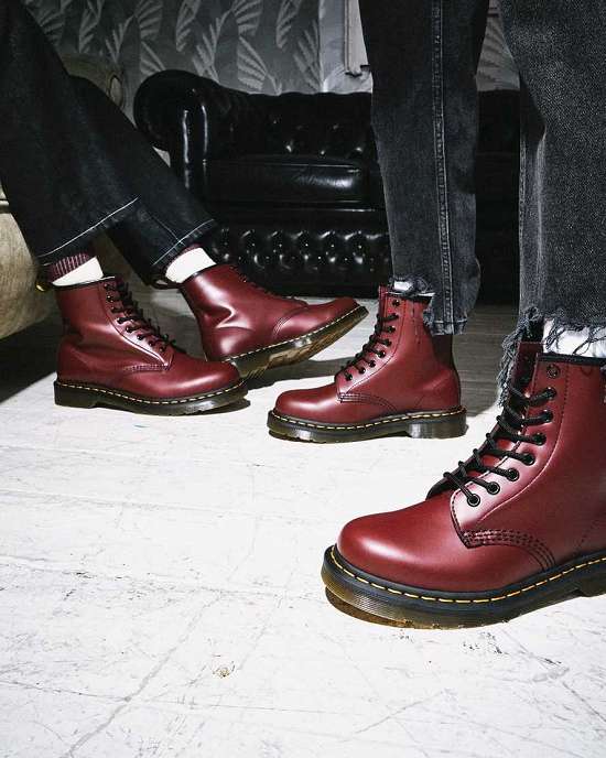 Botas Originales Dr. Martens 1460 Smooth Hombre Vino MX-72816
